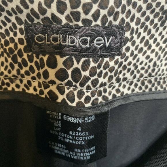 Claudia Ev Black Coin Pocket Bermuda shorts  sz 4 Cotton flat front summer - Picture 3 of 7